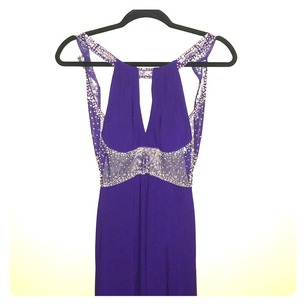 Floor Length Purple Starlight Prom Dress